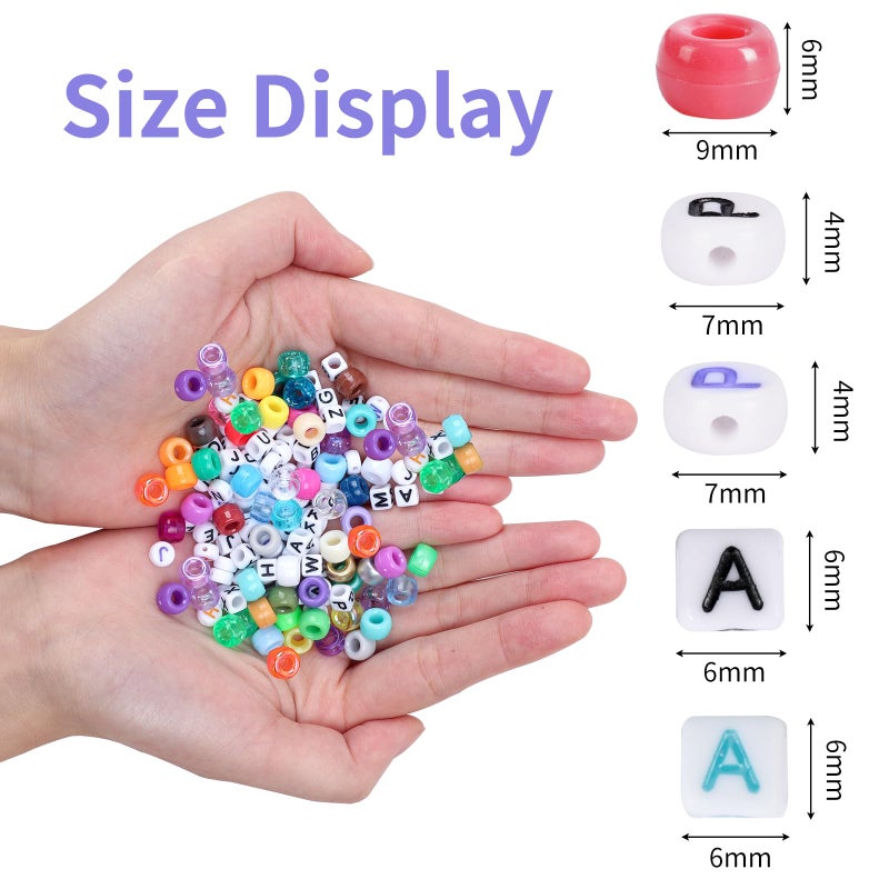 QUEFE 2350pcs, 64 Colors, Pony Beads for Bracelet Making Kit, Rainbow Kandi Beads Friendship Bracelet Kit, Letter Beads and Elastic Strings for Bracelet Necklace Making, Craft Gifts Set for Girls - Image 2