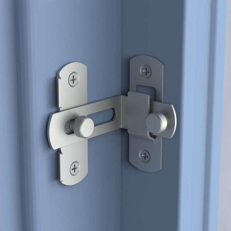 DIKSUL 90 Degree Flip Latch Lock Heavy Duty Stainless Steel Latch Safety Sliding Barn Door Lock Latch Lock Right Angle Curved Door BiFold Door Lock for Bathroom Outdoor Garage - Image 2