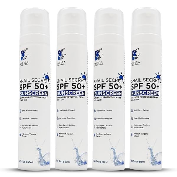 SNEIRA واقي شمس سنايرا سرّ الحلزون SPF 50 200 مل حماية واسعة الطيف من أشعة UVA و UVB للوجه والجسم سريع الامتصاص بدون أثر أبيض خالي من البارابين مقاوم للماء للبشرة الدهنية والجافة - Image 1