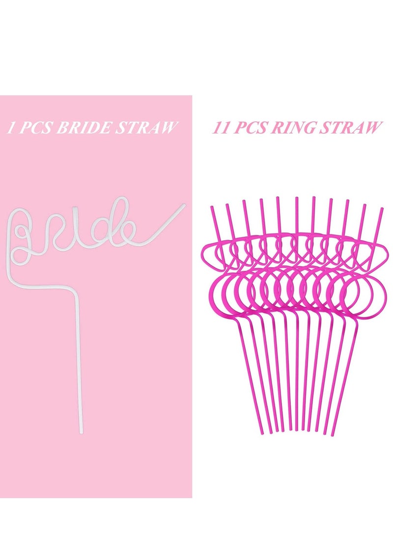 SYOSI Reusable Straws Plastic Straws, Colorful Fun Curved Various Twisted Straw Rings 12 Pieces Curled Spiral Straws For Kids Adults School Prize Birthday Party Supplies Gifts(12.6'') - Image 2