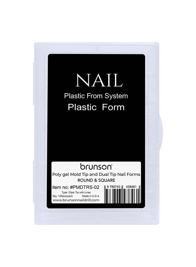 brunson Dual Nail Forms for Poly Extension Gel Pre-shaped False Tips with Scale 120pcs Manicure Tool for Nail Extensions Mold Nail Tips Acrylic Nails False Nails Manicure Tool - Image 1