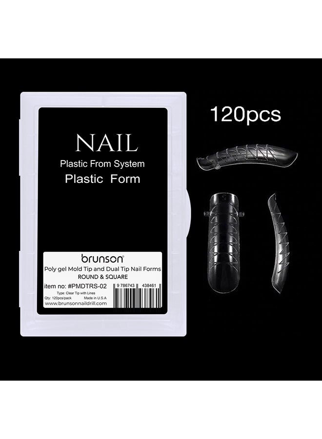 brunson Dual Nail Forms for Poly Extension Gel Pre-shaped False Tips with Scale 120pcs Manicure Tool for Nail Extensions Mold Nail Tips Acrylic Nails False Nails Manicure Tool - Image 2