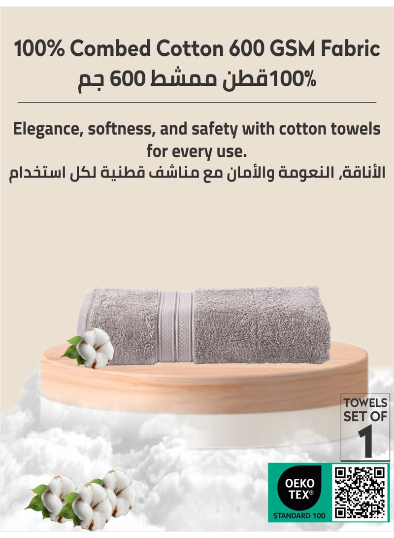 Donetella Premium 100 % Combed Cotton 1-Pcs Bath Towel(70 X 140 CM) 600 GSM Large Towel, Highly Absorbent, Quick Dry,Best Towel for Bathroom, Spa And Hotel - Image 3