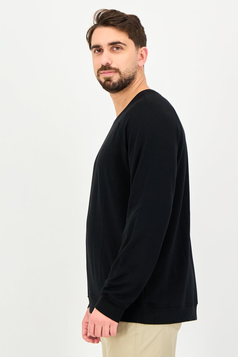 90 Degree By Reflex Men Sportswear Fit Long Sleeve Outdoor T-Shirt, Black - Image 3