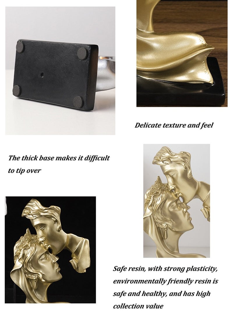 NUACOS Couples Sculpture,Abstract Art Couple Sculpture Home Furnishing Resin Statue Decoration Romantic Statue Used for Home Decoration, Wedding, Gift - Image 3
