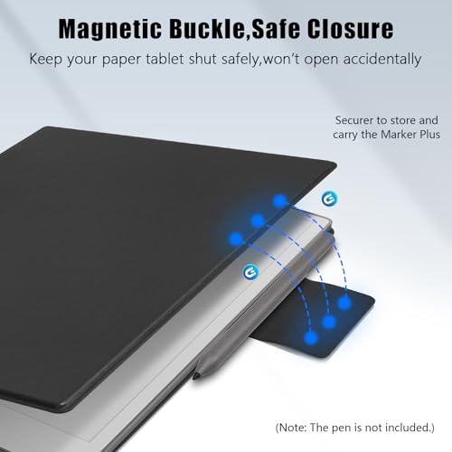 E NET-CASE Case for Remarkable Paper Pro, Premium PU Leather Book Folio with Pen-Buckle, Lightweight Magnetic Case with Auto Sleep/Wake for Remarkable Paper Pro 11.8" 2024 Released (Black) - Image 2