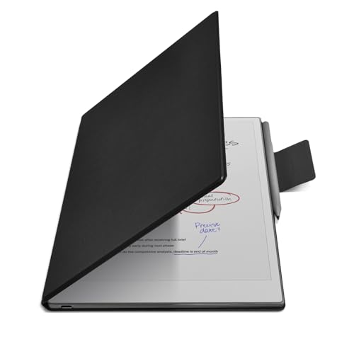 E NET-CASE Case for Remarkable Paper Pro, Premium PU Leather Book Folio with Pen-Buckle, Lightweight Magnetic Case with Auto Sleep/Wake for Remarkable Paper Pro 11.8" 2024 Released (Black) - Image 1