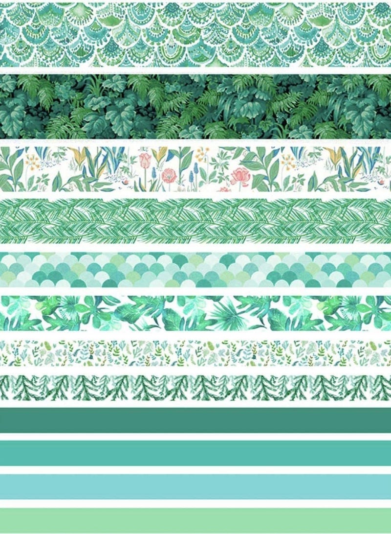 Excefore 12 Pcs Washi Tape Masking Scrapbooking Supplie Sticker Card Making Decorative Kid Colored Pattern Craft Solid Stationary DIY Decor, Scrapbook, Planner Bullet Journal Wide Gift Wrapping  - Image 2