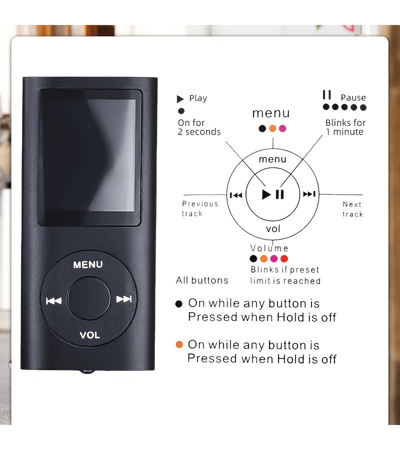 Red 32GB MP3 MP4 Music Player with 1.8 Inch LED Screen Video Recording Ebook - Image 2