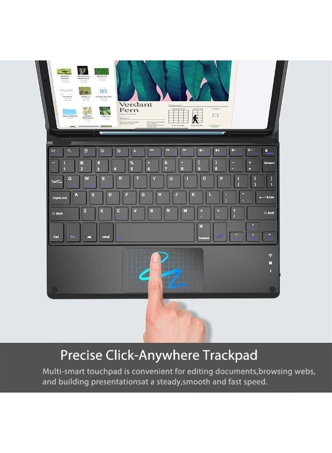 New Samsung Galaxy Tab S10 Plus / S9 PLUS / S9 FE+ 12.4" Smart Keyboard Case with Touchpad – Arabic/English Bluetooth Keyboard, Detachable, Slim Stand Cover – Black - Image 5
