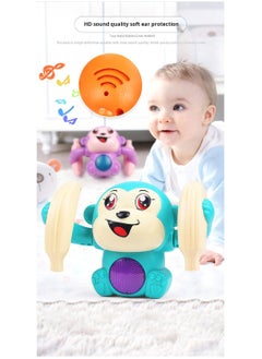 SARAQITA Crawling Toy For Baby Kids  - Dancing Musical Toy For Kids Baby - Spinning Rolling Doll Tumble Toy With Voice Control Musical Light And Sound Effects With Sensor(Blue)  - Image 1