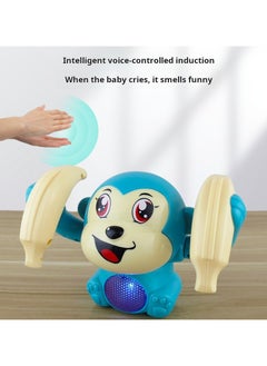 SARAQITA Crawling Toy For Baby Kids  - Dancing Musical Toy For Kids Baby - Spinning Rolling Doll Tumble Toy With Voice Control Musical Light And Sound Effects With Sensor(Blue)  - Image 3