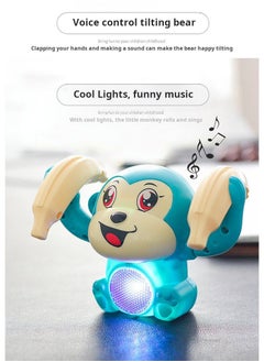 SARAQITA Crawling Toy For Baby Kids  - Dancing Musical Toy For Kids Baby - Spinning Rolling Doll Tumble Toy With Voice Control Musical Light And Sound Effects With Sensor(Blue)  - Image 5