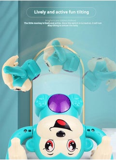 SARAQITA Crawling Toy For Baby Kids  - Dancing Musical Toy For Kids Baby - Spinning Rolling Doll Tumble Toy With Voice Control Musical Light And Sound Effects With Sensor(Blue)  - Image 4