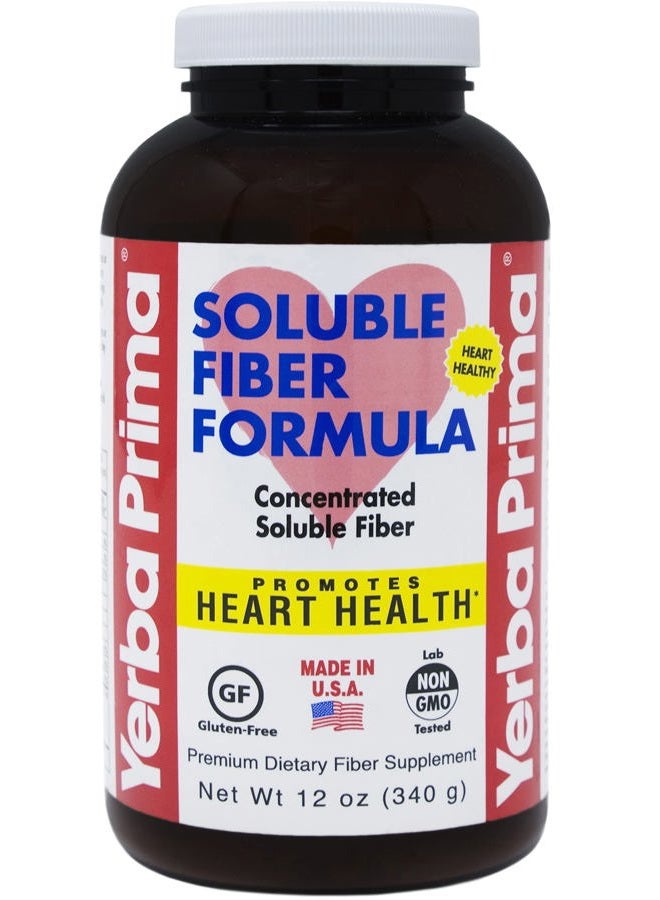 Yerba Prima Soluble Fiber Formula Powder, 12 Ounce - Premium Dietary Fiber Supplement, Natural, Concentrated Soluble Fiber, Gluten Free, Non-GMO, Made in USA - Image 1