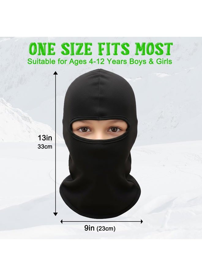 Outrip Kids Balaclava Ski Mask, Winter Windproof Fleece Full Face Mask for Boys Girls, Neck Warmers Ear Muffs Hats for Cold Weather, Black, 4-12 Years Old - Image 5