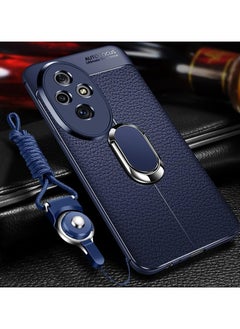 General Case for Honor 200 Pro (2024),Magnetic Suction Anti-fall Shockproof Hard Case,Leather Ultra-Thin Protective Cover with Wrist Strap and Finger Ring 