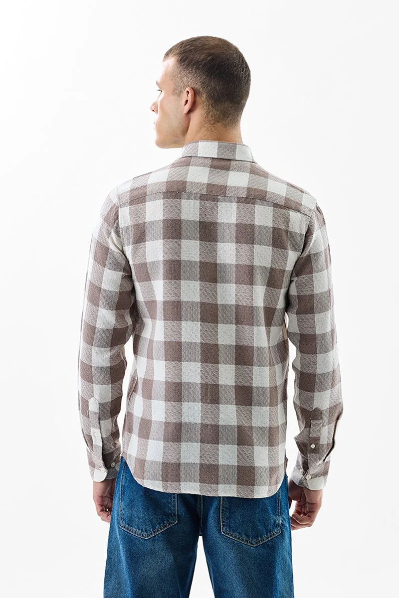 SNITCH  Armor Light Brown Checks Shirt for Men | Best Price UAE