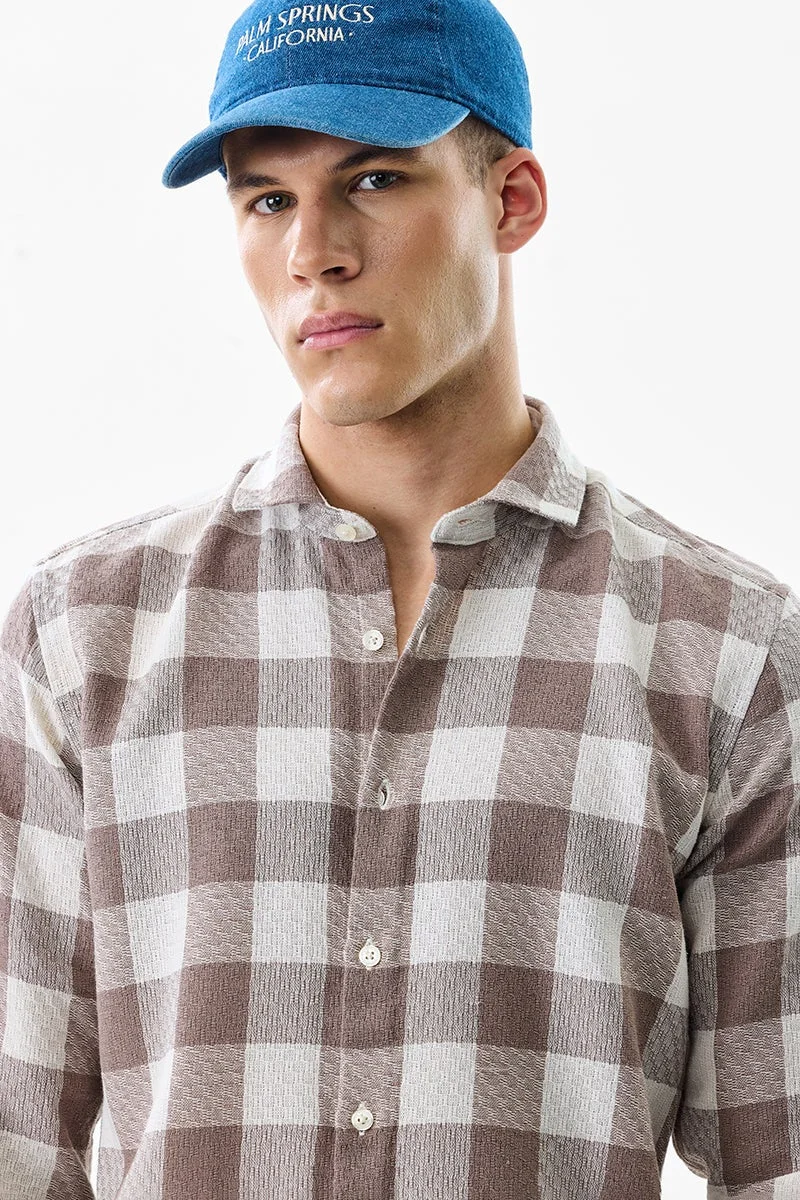 SNITCH  Armor Light Brown Checks Shirt for Men | Best Price UAE