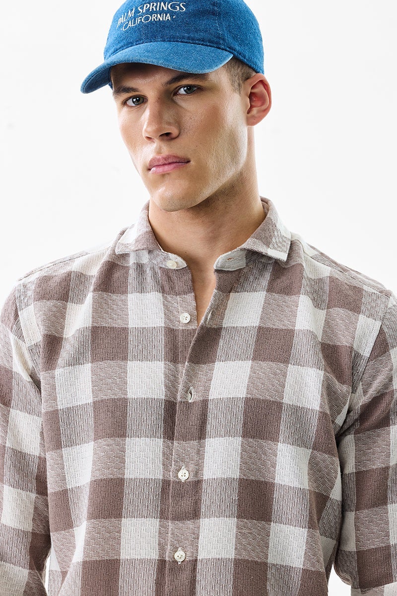 SNITCH Armor Light Brown Checks Shirt - Image 4