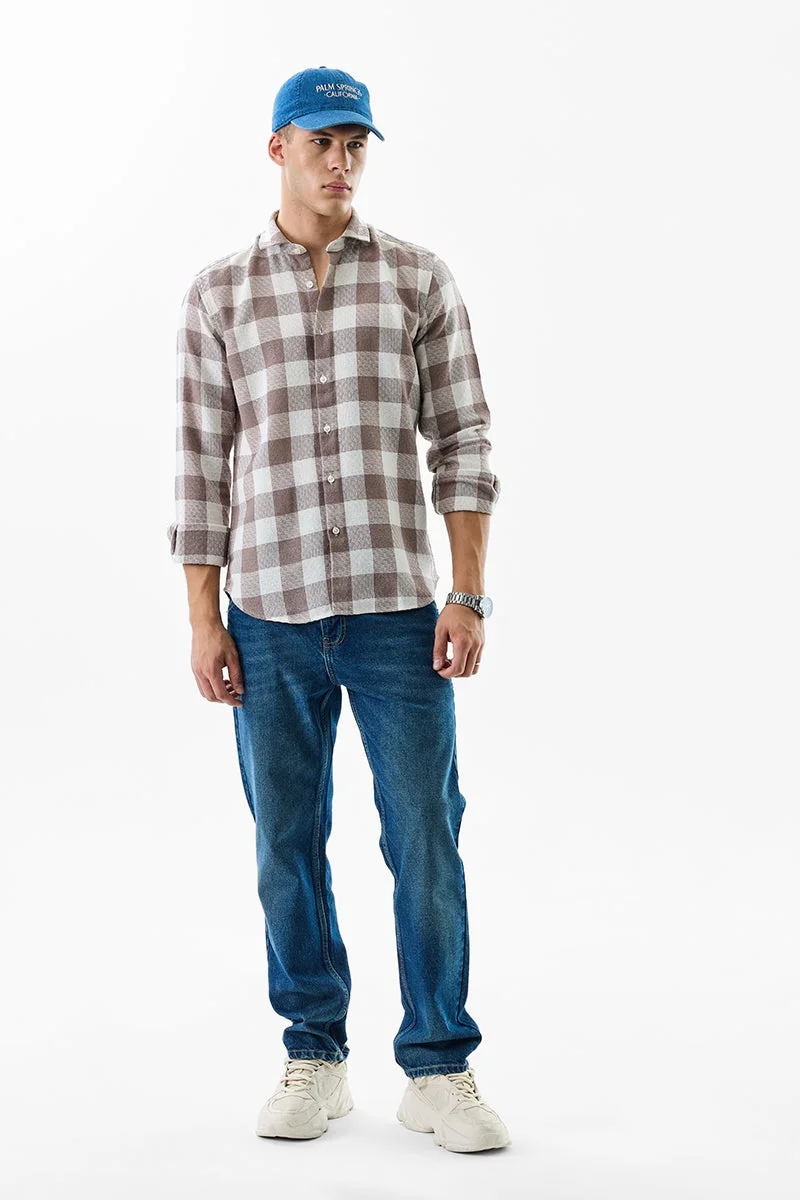 SNITCH  Armor Light Brown Checks Shirt for Men | Best Price UAE
