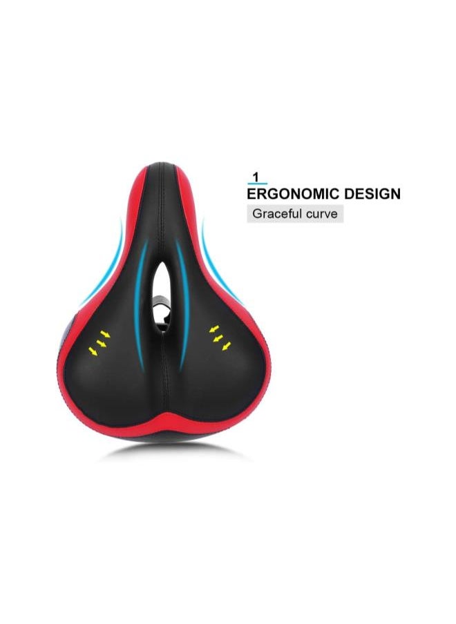 silvercnc - Bike Saddle Seat, Oversized Bike Seat Cycling Bicycle Sprung Comfort Soft Saddle Seat Outdoor Unisex Wide Big Bum Cushion, Universal Fit for Exercise Bike and Outdoor Bikes - Image 1