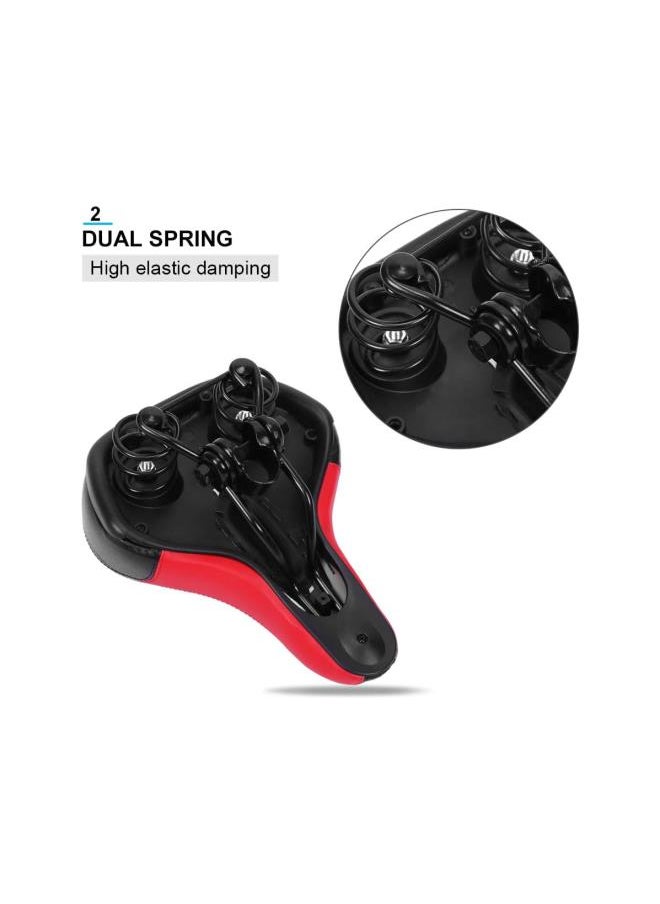 silvercnc - Bike Saddle Seat, Oversized Bike Seat Cycling Bicycle Sprung Comfort Soft Saddle Seat Outdoor Unisex Wide Big Bum Cushion, Universal Fit for Exercise Bike and Outdoor Bikes - Image 1