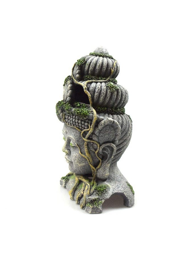 Hamiledyi Buddha Head Statue Aquarium Decorations Resin Fish Hideout Betta Cave For Large Fish Tank Ornaments Betta Sleep Rest Hide Play Breed  - Image 5