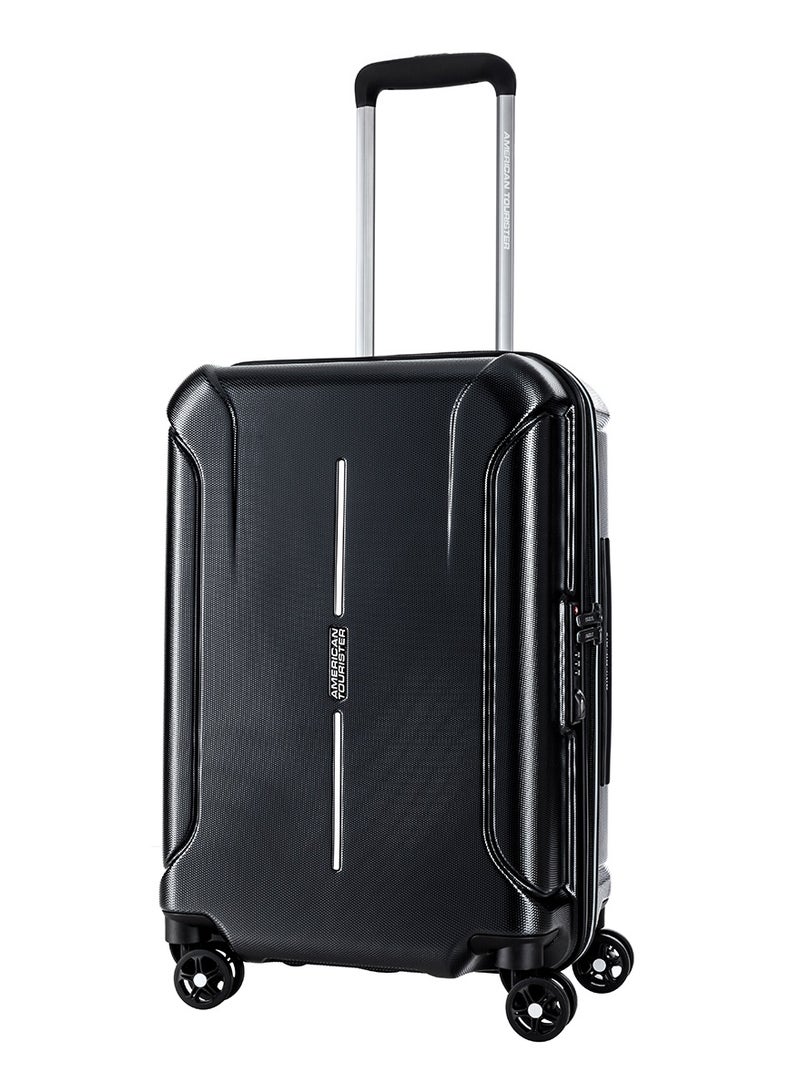 AMERICAN TOURISTER technum suitcase, 2pc set (55 + 77 cm), 4 spinner wheels, hard top, polycarbonate, diamond black|duosaf™ security zipper|dual tube pull handle|expandable|tsa lock - 3 years international warranty - Image 2