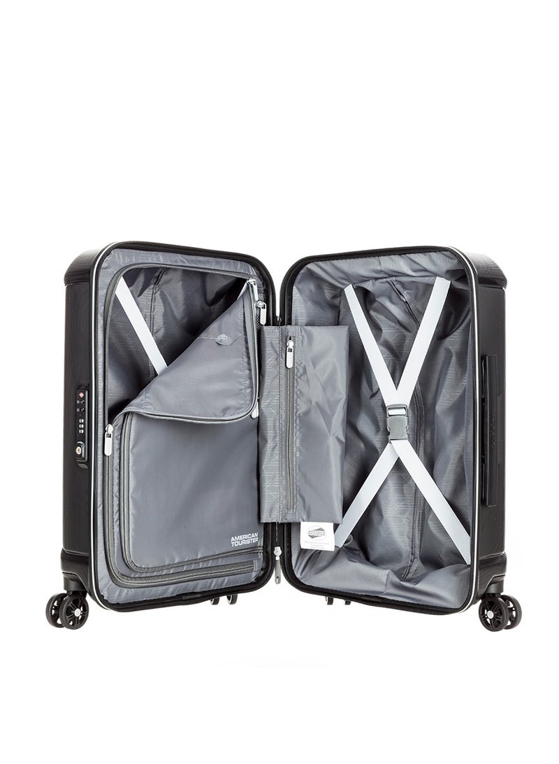 AMERICAN TOURISTER technum suitcase, 2pc set (55 + 77 cm), 4 spinner wheels, hard top, polycarbonate, diamond black|duosaf™ security zipper|dual tube pull handle|expandable|tsa lock - 3 years international warranty - Image 4