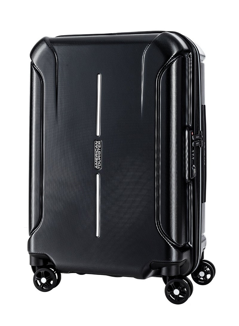AMERICAN TOURISTER technum suitcase, 2pc set (55 + 77 cm), 4 spinner wheels, hard top, polycarbonate, diamond black|duosaf™ security zipper|dual tube pull handle|expandable|tsa lock - 3 years international warranty - Image 3
