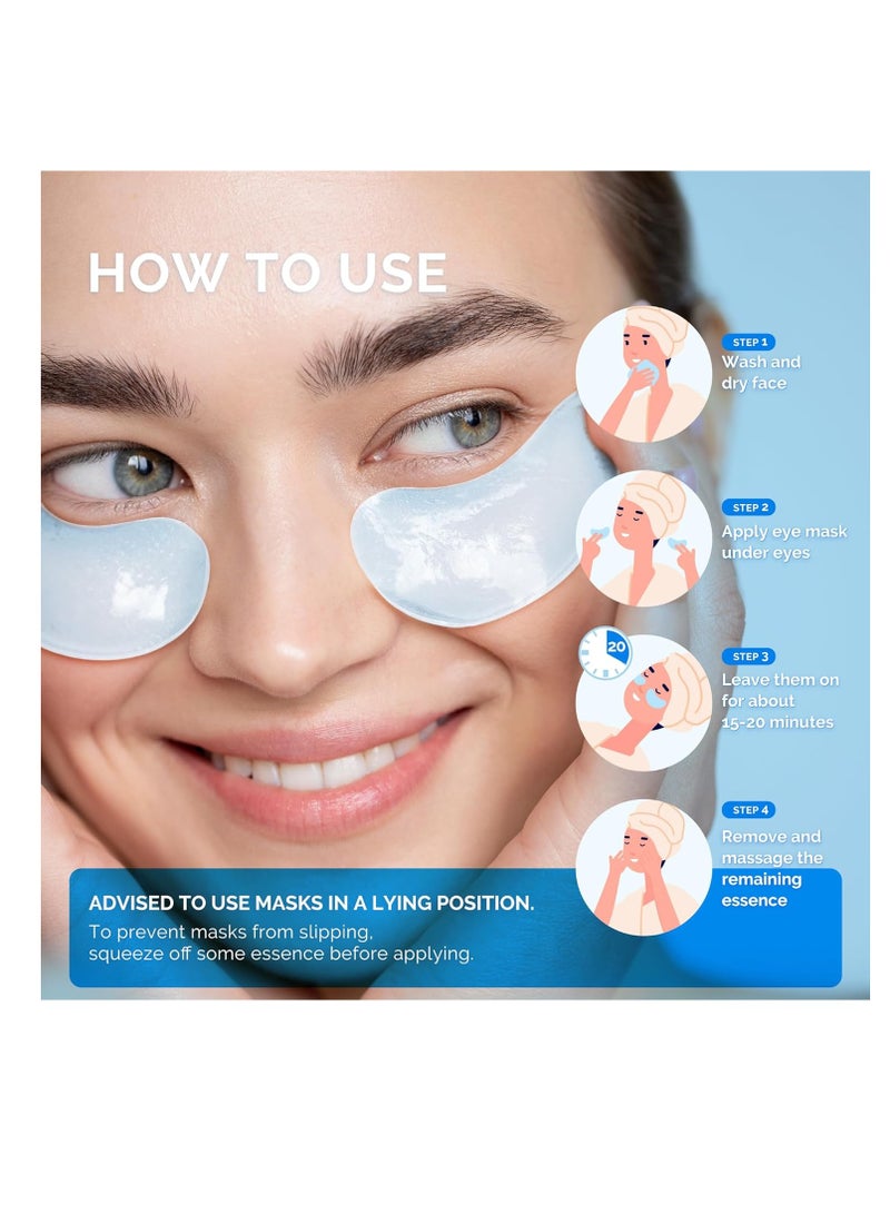 EnaSkin Under Eye Patches for Dark Circles: 30 Pairs Enaskin Naturals Retinol Collagen Eye Gels Mask - Reduce Wrinkles Puffy & Bags - Skin Treatment Pads - Anti Aging Moisturizer For Women (Blue) - Image 5