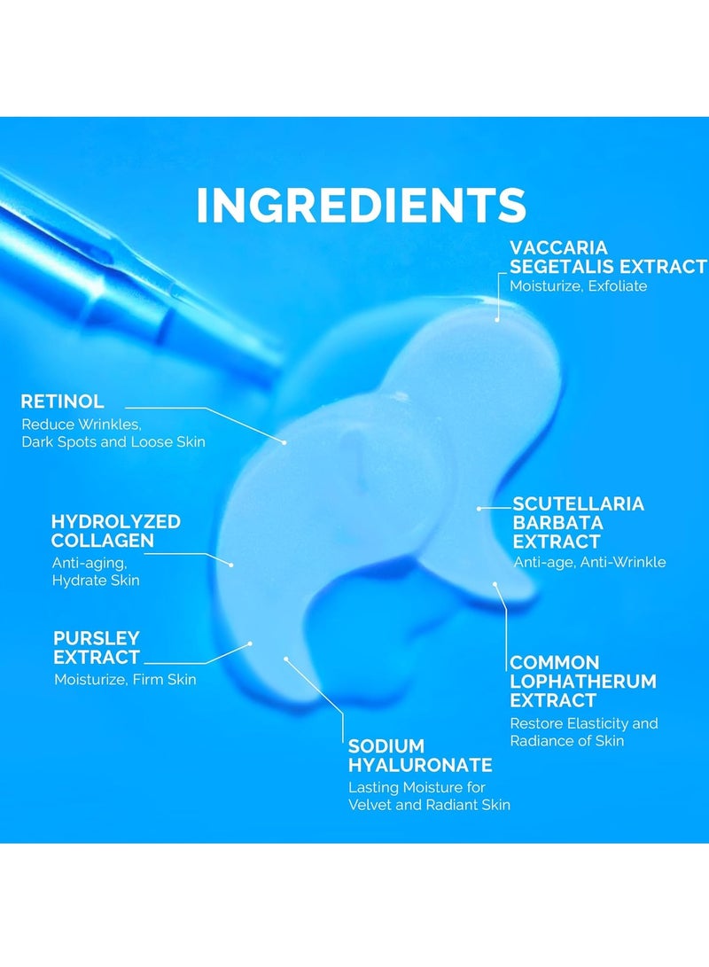 EnaSkin Under Eye Patches for Dark Circles: 30 Pairs Enaskin Naturals Retinol Collagen Eye Gels Mask - Reduce Wrinkles Puffy & Bags - Skin Treatment Pads - Anti Aging Moisturizer For Women (Blue) - Image 4