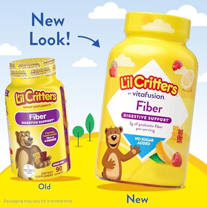 Lil Critters L’il Critters Fiber Daily Gummy Supplement for Kids, for Digestive Support, Berry and Lemon Flavors, 90 Gummies - Image 3