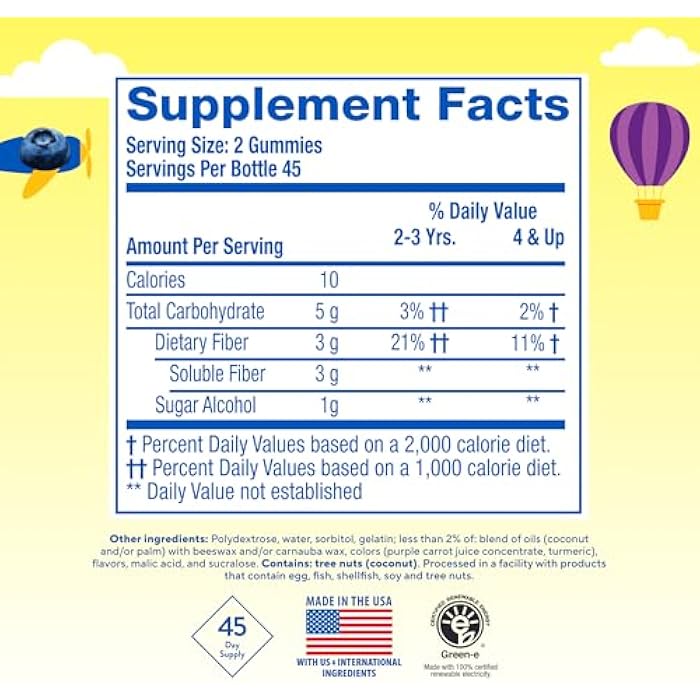 Lil Critters L’il Critters Fiber Daily Gummy Supplement for Kids, for Digestive Support, Berry and Lemon Flavors, 90 Gummies - Image 2