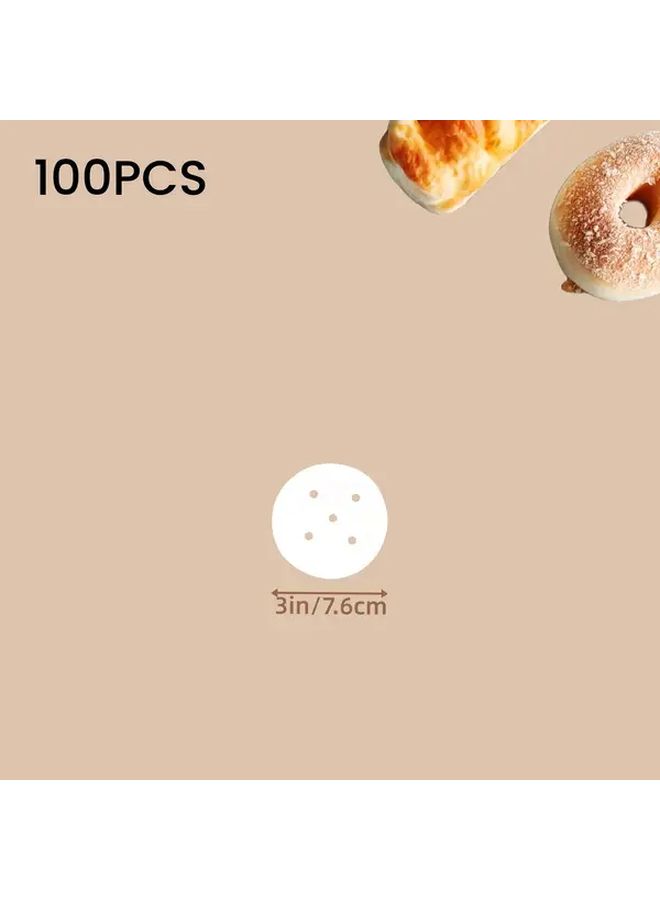 9 Inch Bamboo Steamer Liners 100 Pcs Non Stick Round Filter Paper For Air Fryer Oven Microwave - Image 3