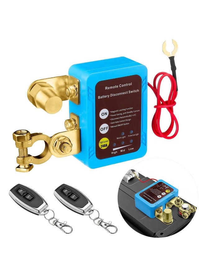 ISINFLASH 12V/24V 240A Smart Voltage Kill Switch, Remote Battery Disconnect Automatic Power Shut Off Remote Control Switch Car Anti-Theft for Auto GM Car Truck Boat RV (Flat Installation) - Image 1