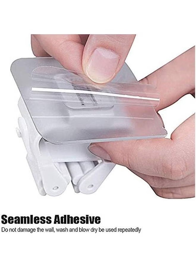 6 Pieces Mop Holder Self Adhesive Broom Wall Mounted Organizer Garden Tool Hanger Sweeping Brush Tidy No Drilling Super Anti-Slip Split Type for Closet Kitchen Bathroom - Image 4