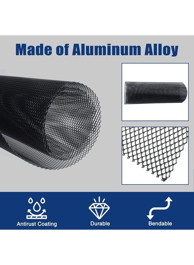 Universal 40"x13" Car Grill Mesh - Aluminum Alloy Automotive Grille Insert Bumper 6x12mm Rhombic Hole, One of the Most Multifunctional Shape Grids 100x33cm Black - Image 4