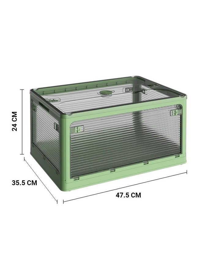 oddpod™ Stack Genie Collapsible Medium Capacity Storage Box with Detachable Wheels/Multifunctional Transparent Stackable, Portable & Foldable Organizer for Indoor and Outdoor use - Green - Image 5