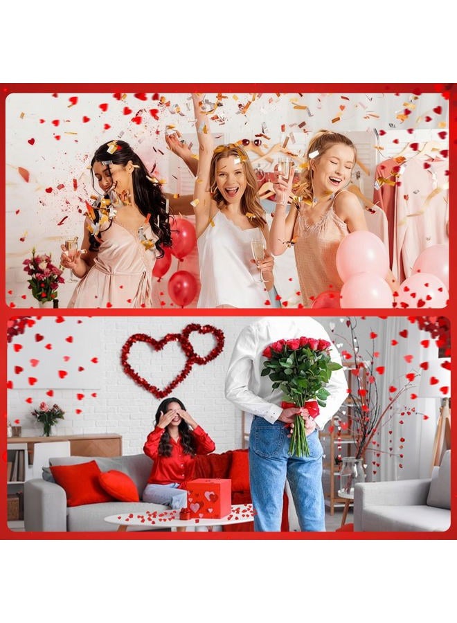 Comemela Paper Heart Confetti, 8000Pcs Tissue Paper Hearts Shape Confetti for Valentines Day Table Decorations Wedding Birthday Party Supplies - Image 4
