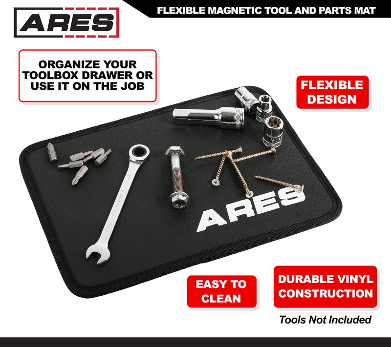 ARES ARES 60033 - Flexible Magnetic Tool and Parts Mat - Thin Profile Perfect for Toolbox Drawers - Tool Holder Conforms to Body Panels - Tools Stay Vertical, Horizontal and Upside Down  - Image 3