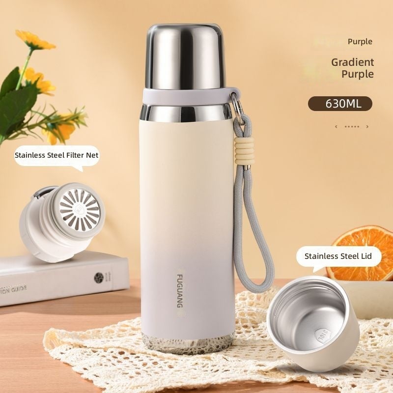 FUGUANG Insulated Water Bottle - Durable, Food-Grade, Anti-Shock Design with Dual Lids for Students & Outdoor Use - Image 1