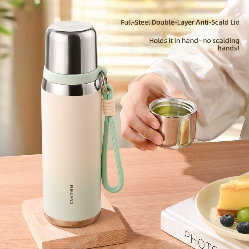 FUGUANG Insulated Water Bottle - Durable, Food-Grade, Anti-Shock Design with Dual Lids for Students & Outdoor Use - Image 3