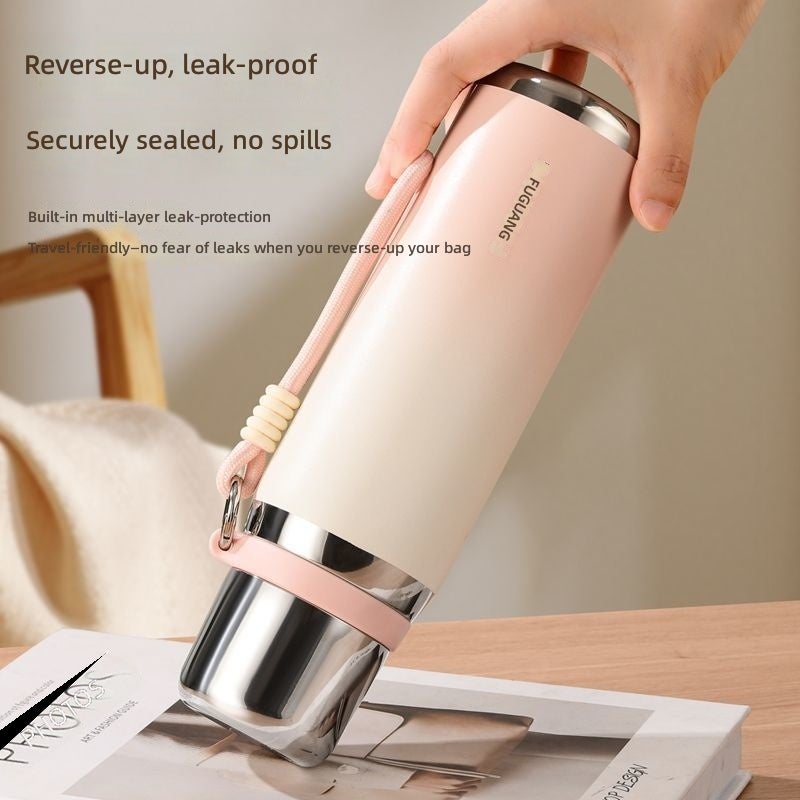 FUGUANG Insulated Water Bottle - Durable, Food-Grade, Anti-Shock Design with Dual Lids for Students & Outdoor Use - Image 4