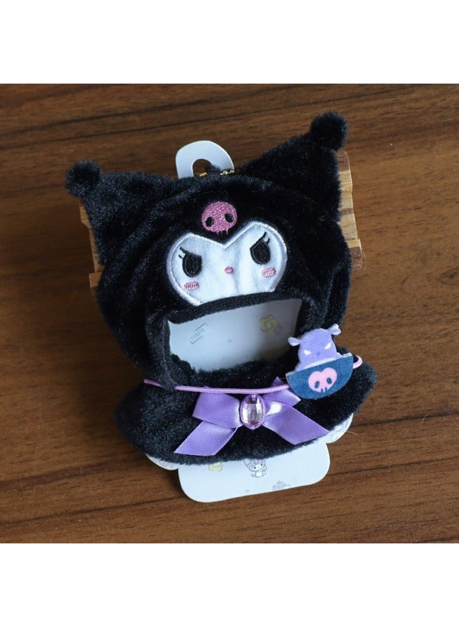Cute Kuromi pendant baby clothes 15cm cartoon Kuromi doll doll Cloak headgear - Image 1