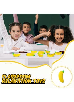 Civaner 30 Pcs Banana Stress Toys Stretchy Banana Relief Toys Fidget Anxiety Toys Banana Stress Balls Bulk Mini Pu Banana Party Favors Tiny Party Supplies For Stress Relief(Yellow)  - Image 5