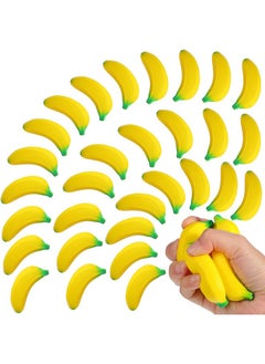 Civaner 30 Pcs Banana Stress Toys Stretchy Banana Relief Toys Fidget Anxiety Toys Banana Stress Balls Bulk Mini Pu Banana Party Favors Tiny Party Supplies For Stress Relief(Yellow)  - Image 1