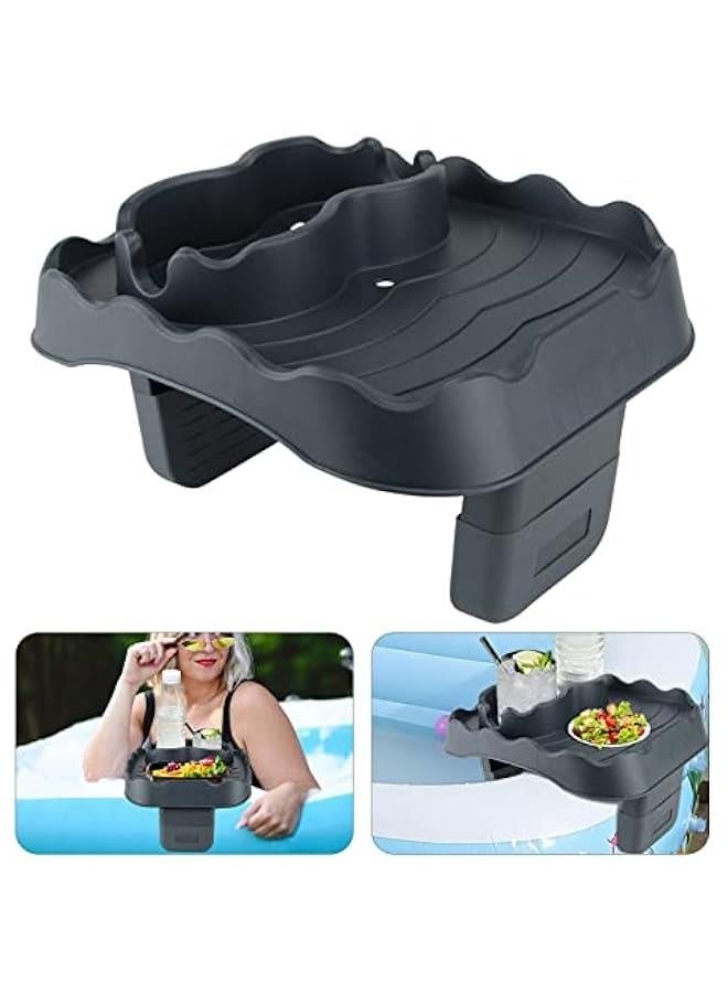 Hot Tub Table Shelf with Drainage Holes, Non-Slip Adjustable Hot Tub Side Table for Swimming Pools, Spa Bathtub (Grey)  - Image 4