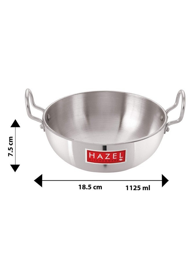 HAZEL 1125 ML Aluminium Kadai 4 mm Kadhai with Handle - Image 3